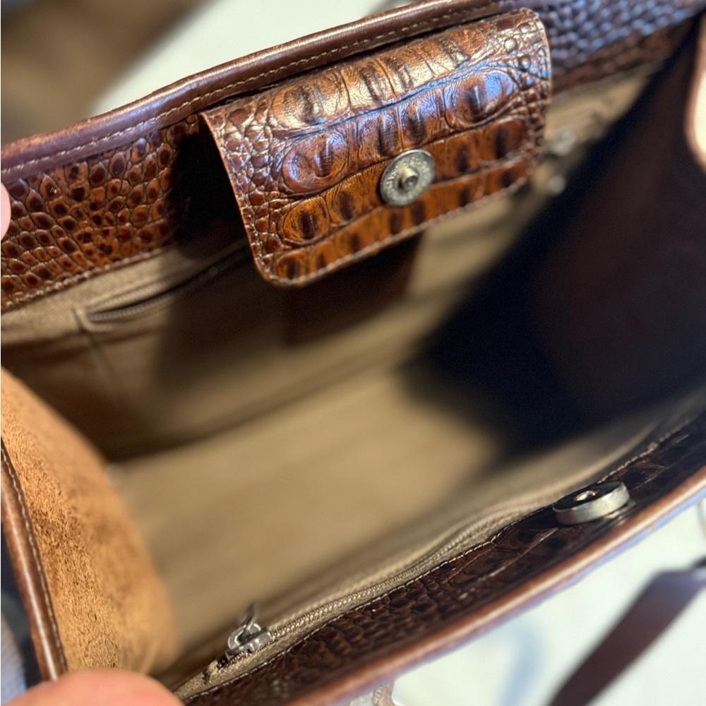 Brighton Brown Croc-Embossed Shoulder Bag - Picture 5 of 5